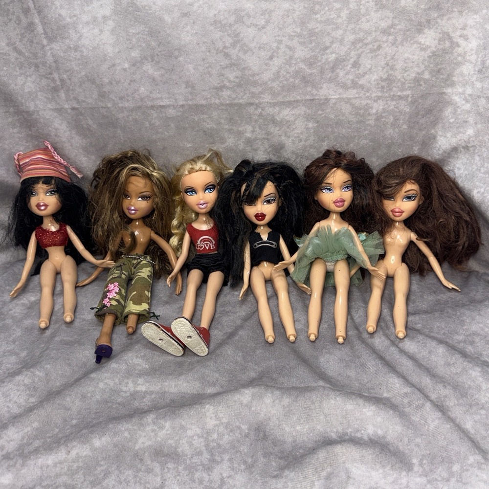 Bratz Fashion Doll Lot Of 6 MGA Entertainment 2001 Missing Shoes TLC